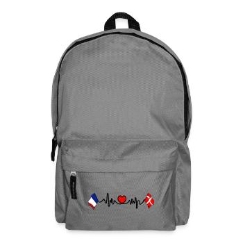 Cardio coeur avec Drapeau France Drapeau Danemark - Sac à dos - gris éléphant - Devant