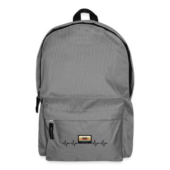 Kassette Retro EKG Herzschlag - Rucksack - Mittelgrau - Vorne