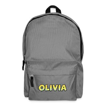 Olivia, Handgezeichnete Typografie - Rucksack - Mittelgrau - Vorne