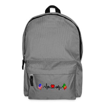 Cardio coeur avec drapeau des États-Unis et drapeau du Portugal - Sac à dos - gris éléphant - Devant