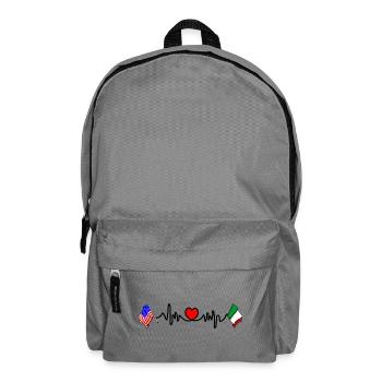Cardio heart with USA flag and Italy flag - Backpack - elephant grey - Front