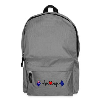 Cardio coeur avec drapeau de l’Australie et drapeau de l’Europe - Sac à dos - gris éléphant - Devant