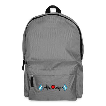 Cardio-Herz mit Flagge Argentinien - Rucksack - Mittelgrau - Vorne