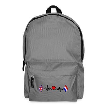 Cardio coeur avec drapeau Angleterre et drapeau Pays-Bas - Sac à dos - gris éléphant - Devant