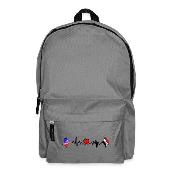 Cardio heart with USA flag and Iraq flag - Backpack - elephant grey - Front