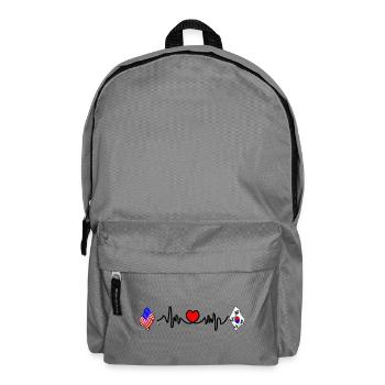 Cardio heart avec drapeau des États-Unis et de la Corée du Sud - Sac à dos - gris éléphant - Devant
