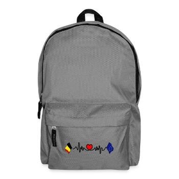Cardio-Herz Flagge Belgien, Europa - Rucksack - Mittelgrau - Vorne