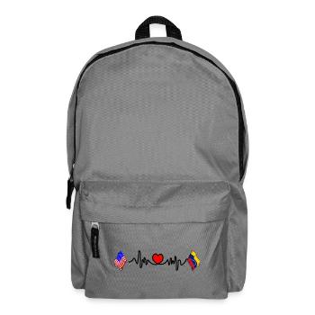 Cardio heart with USA flag and Venezuela flag - Backpack - elephant grey - Front