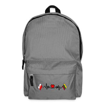 Cardio heart Flag Poland, Lithuania - Backpack - elephant grey - Front