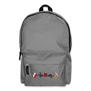Cardio heart Drapeau Pologne, drapeau Lubin - Sac à dos - gris éléphant - Devant