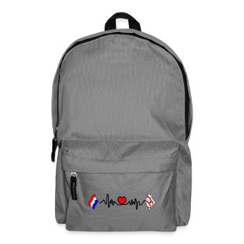 Cardio im Herzen der Flagge der Niederlande, Drenthe - Rucksack - Mittelgrau - Vorne