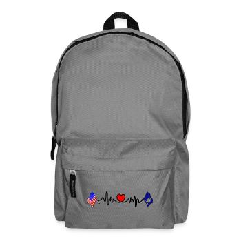Cardio heart avec drapeau des États-Unis et drapeau du Kansas - Sac à dos - gris éléphant - Devant