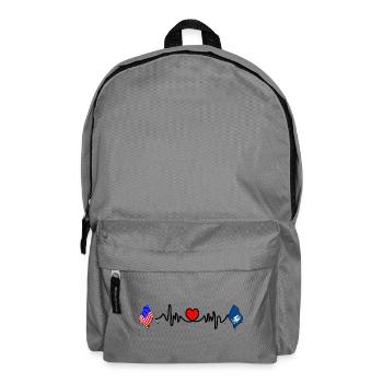 Cardio cardiaque avec drapeau des États-Unis et drapeau de la Lousiane - Sac à dos - gris éléphant - Devant