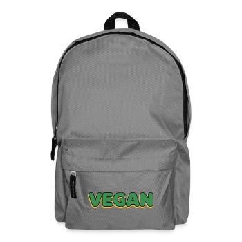 Vegan Typo Green Yellow Outline - Backpack - elephant grey - Front