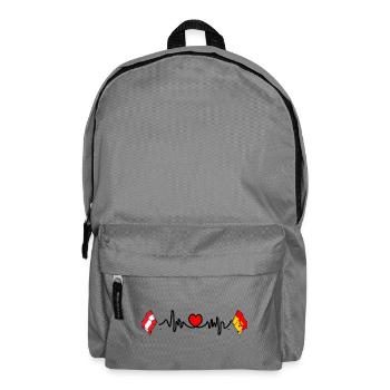 Herzschlag der Burgenland-Flaggen - Rucksack - Mittelgrau - Vorne