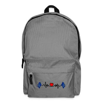 West-Sussex-Flagge + Herzschlag & Herz - Rucksack - Mittelgrau - Vorne