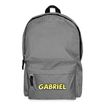 Gabriel – Handgezeichnete Typografie - Rucksack - Mittelgrau - Vorne