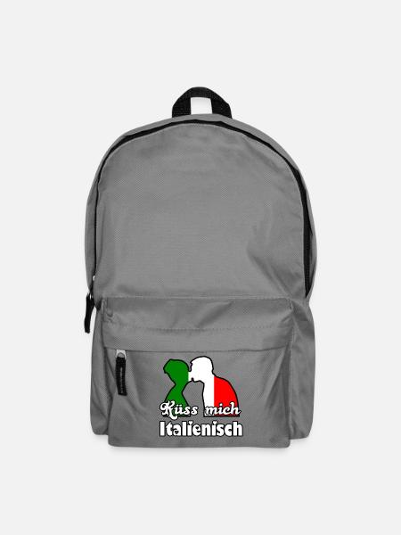 Küss mich Italienisch Geschenk - Rucksack - Mittelgrau