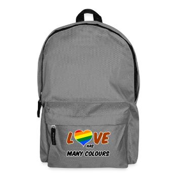 Love has many colours Gay Homo Liebe Geschenk - Rucksack - Mittelgrau - Vorne