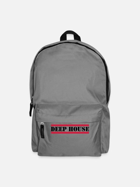 Deep House with red lines - Backpack - elephant grey