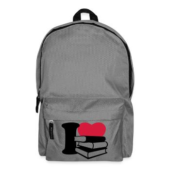 I love books - Backpack - elephant grey - Front