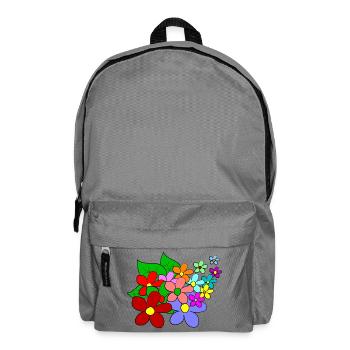 Blumen - Rucksack - Mittelgrau - Vorne