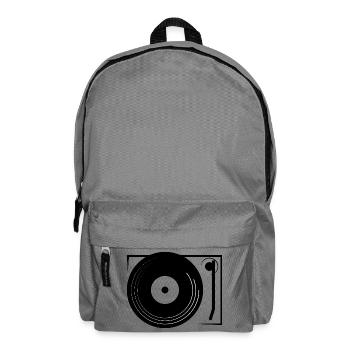 retro DJ turntable mixer disc icon icon - Backpack - elephant grey - Front