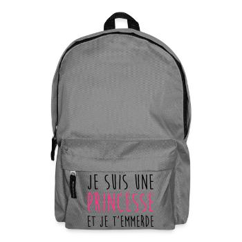 Je suis une Princesse et je t'emmerde Fille Femme - Sac à dos - gris éléphant - Devant