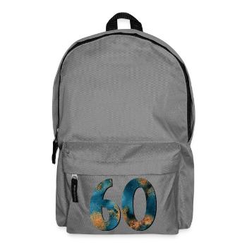 Number 60 - 60th birthday - Backpack - elephant grey - Front