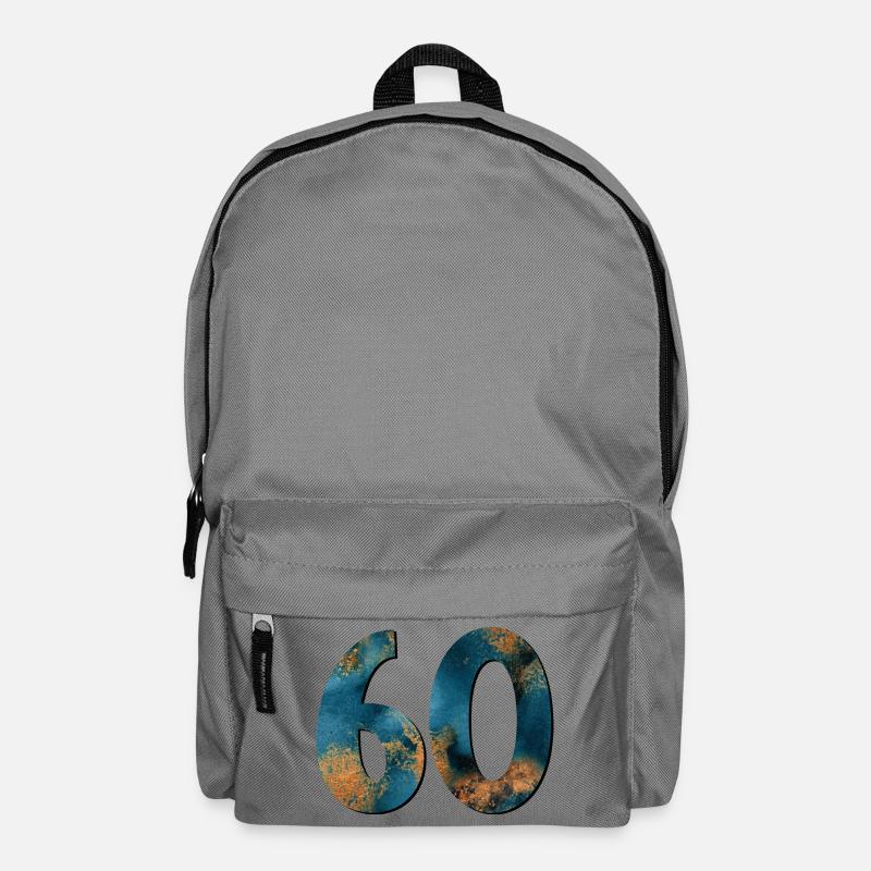 Zahl 60 - 60. Geburtstag - Rucksack - Mittelgrau