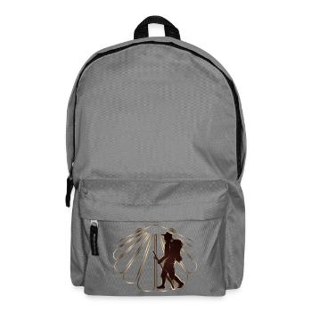 A pilgrim on a pilgrimage path with scallops - Backpack - elephant grey - Front