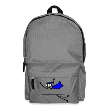 Flying hero with cape, beam in between to own t - Backpack - elephant grey - Front