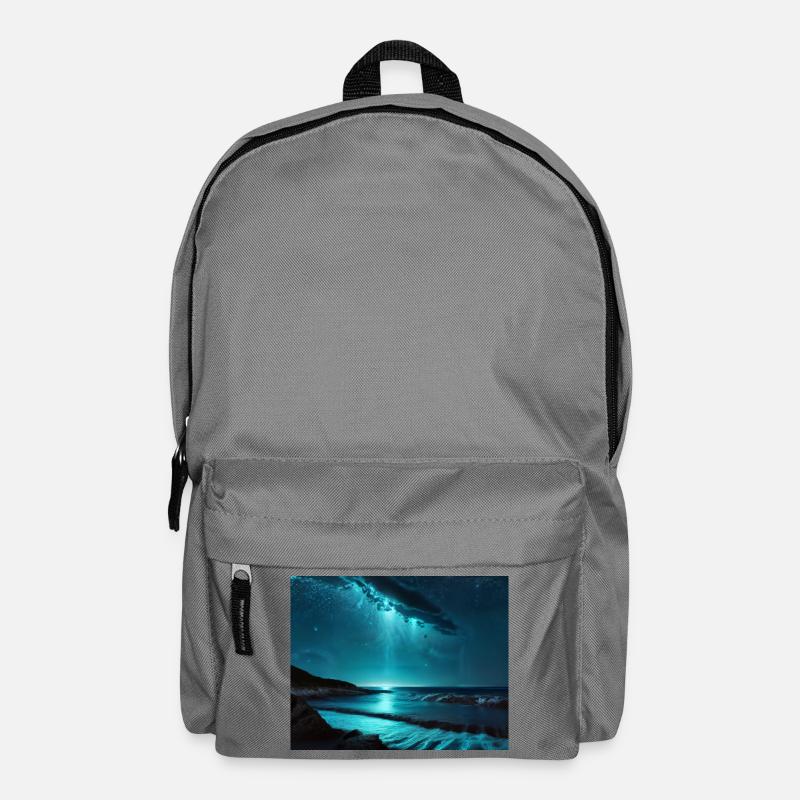 Wasser Nachtblau Lichtspiel Meer  - Rucksack - Mittelgrau