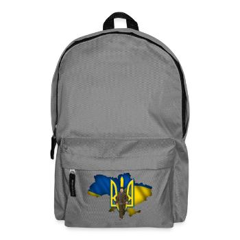 Ukraine outline trident Zelensky - Backpack - elephant grey - Front