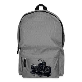 Rostiges Apokalypse Motorrad - Dark Fantasy Skull - Rucksack - Mittelgrau - Vorne