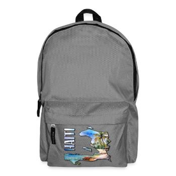 Carte à l’aquarelle Haïti - Sac à dos - gris éléphant - Devant