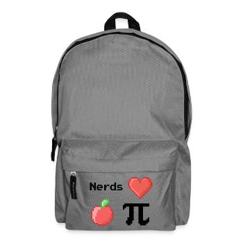 Nerds Love Apple Pi Pi Sayings Math S Pixel - Backpack - elephant grey - Front