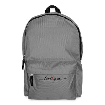 Love You Font Heart - Backpack - elephant grey - Front
