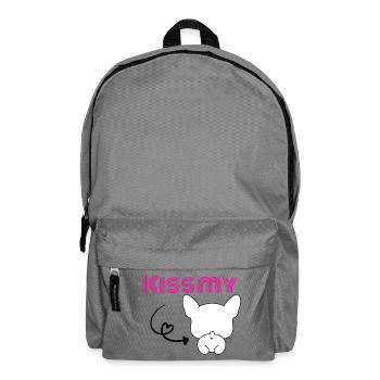 Kiss my Bulldog - Französischer Frechdachs - Rucksack - Mittelgrau - Vorne