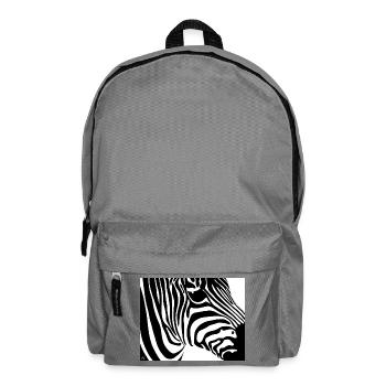 Zebra print: Contrast stripes - Backpack - elephant grey - Front