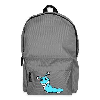Raupe süß lieb kleine lächelt freundlich glücklich - Rucksack - Mittelgrau - Vorne