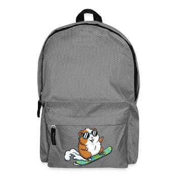 Snowboard Meerschweinchen Mit Sonnenbrille - Rucksack - Mittelgrau - Vorne