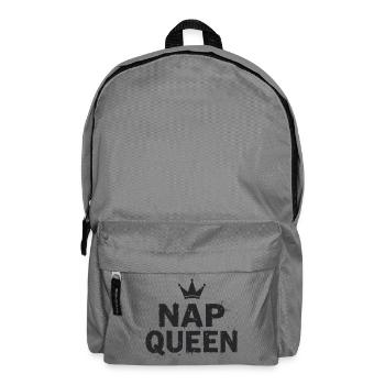 Nap Queen Saying for Late Risers - Backpack - elephant grey - Front