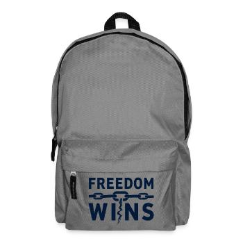Freedom Wins: Freedom breaks chains - Backpack - elephant grey - Front