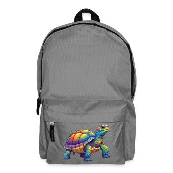 Bunte Turtle Rainbow Pop Art Aquarell - Rucksack - Mittelgrau - Vorne