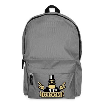 Pointing Groom (Stag Night / Bachelor Party / 3C) - Backpack - elephant grey - Front