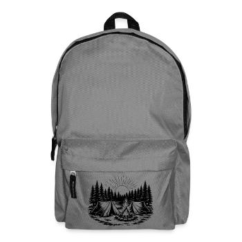 Camping Zelt Wald Landschaft - Rucksack - Mittelgrau - Vorne