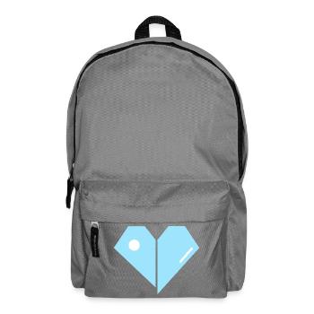 Geometric Blue Heart - Backpack - elephant grey - Front