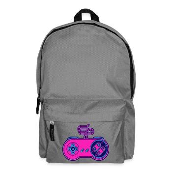 Retro pink neon controller - Backpack - elephant grey - Front