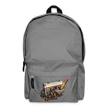 Retro Kassette 80er Jahre Bandsalat - Rucksack - Mittelgrau - Vorne